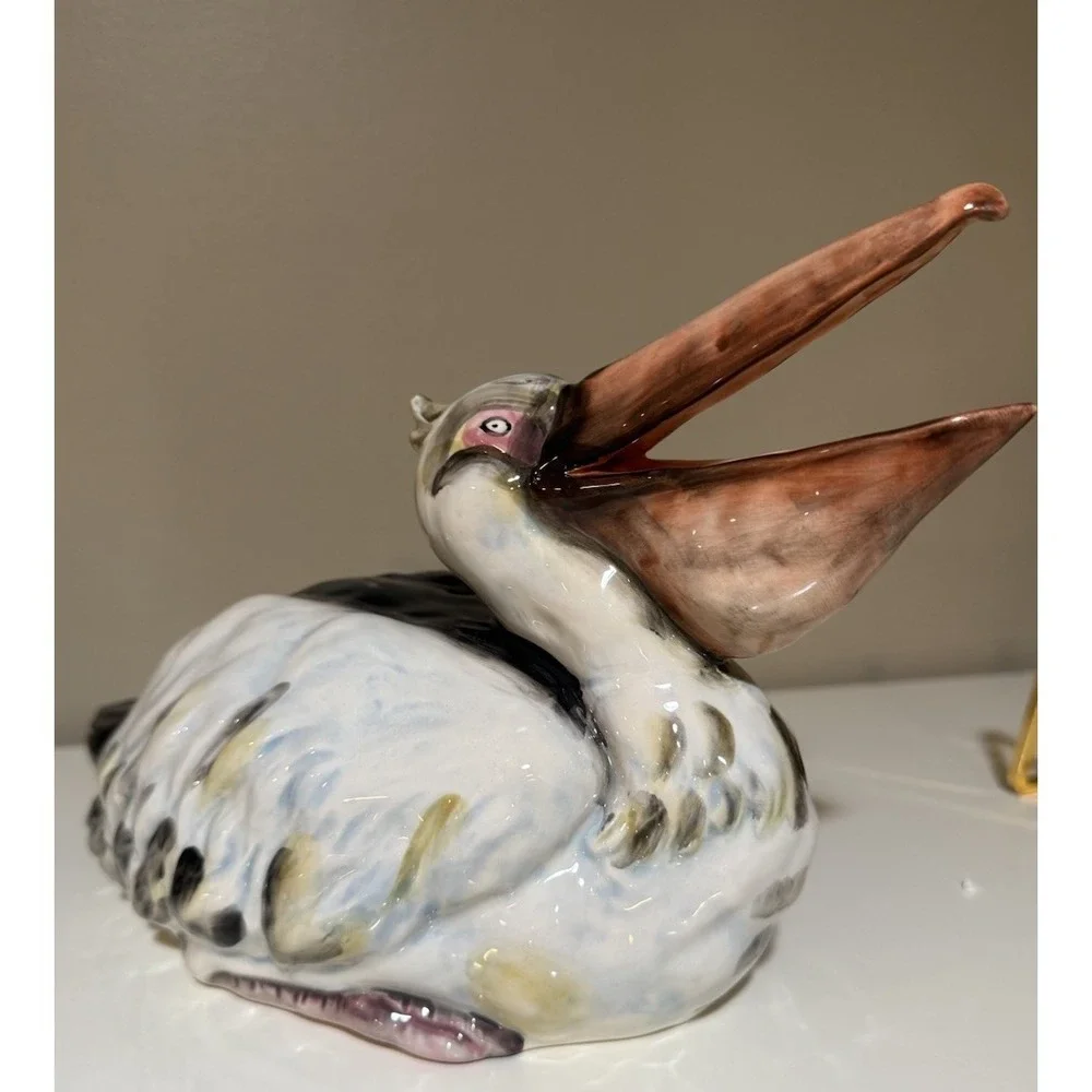 Blue Sky Clayworks PELICAN Ceramic Figurine 10 x 6.75 Coastal Seabird Beach NEW